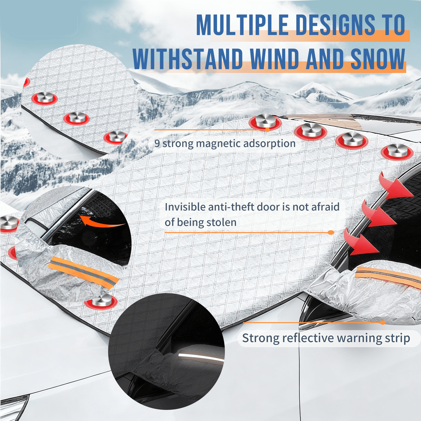 🎄Christmas Hot Sale🚗4-Layer Magnetic Windshield Cover for Car